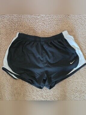 Nike Women's Black Athletic Running Shorts with White Trim